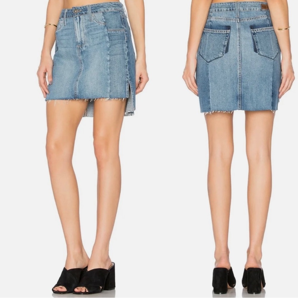 PAIGE High Rise Colorblock Aiden Skirt
